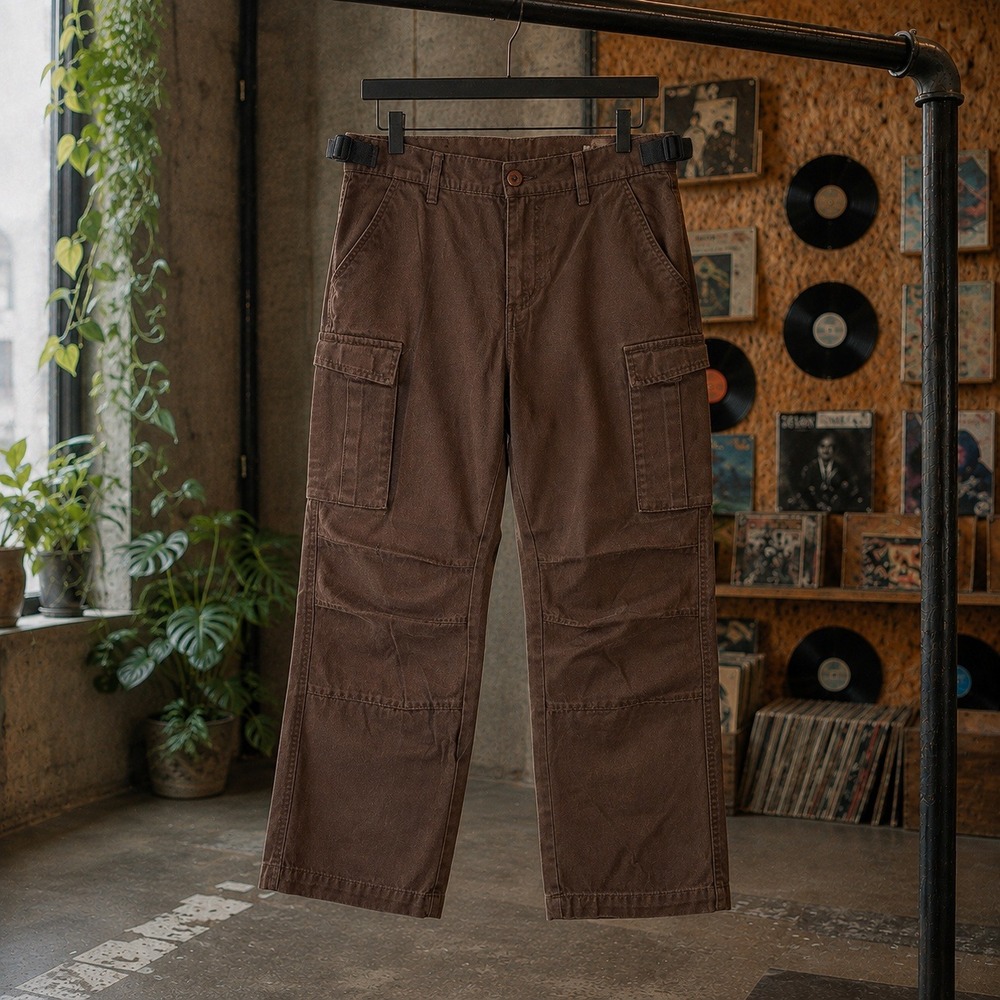 WXYZ Cargo Pants Loose Fit Brown Streetwear Workwear Gorpcore Mens 36